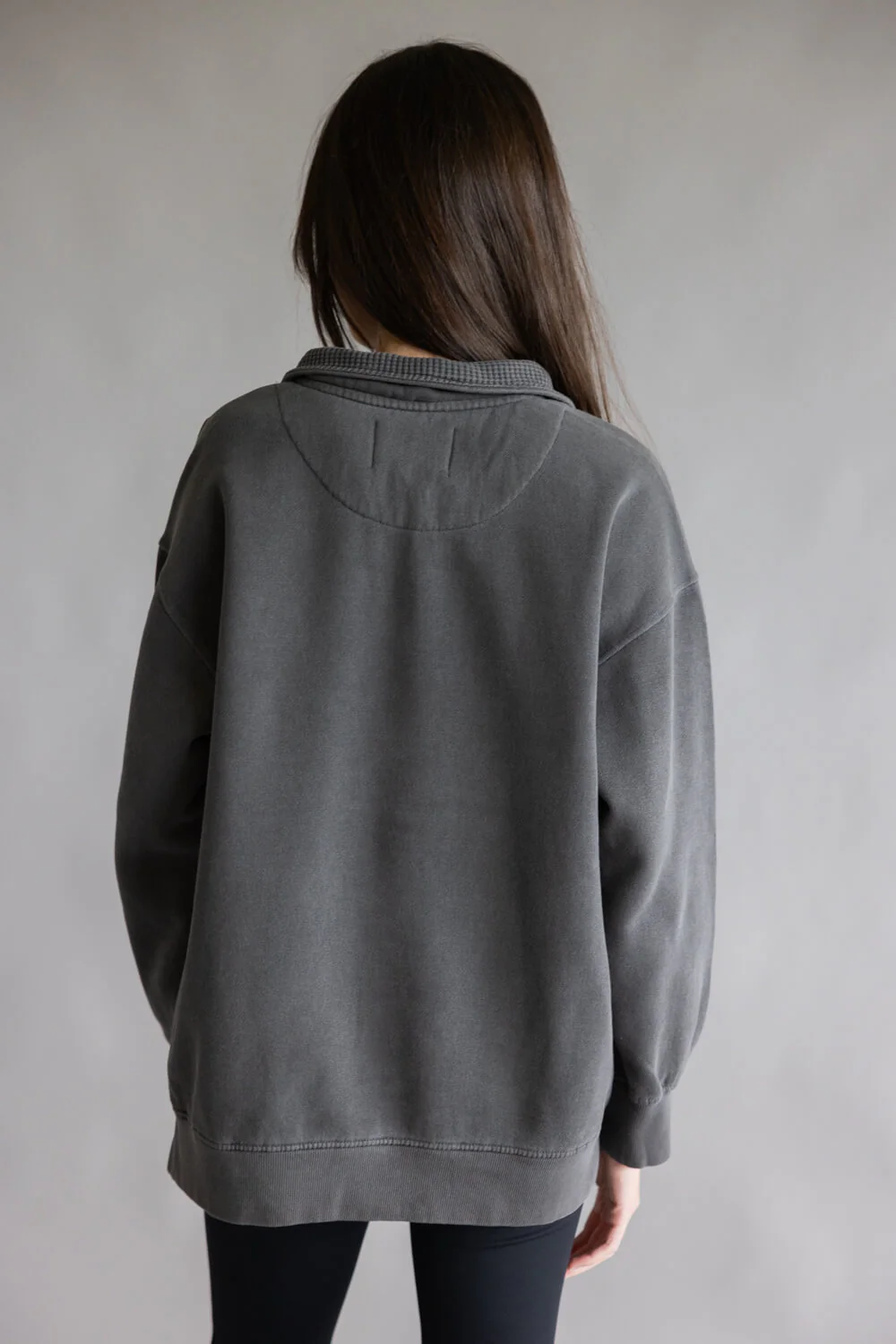 C&C California Sun Washed 1/2 Snap Pullover for Women in Black Sands | 89B03236-X007-BLACK - Image 4