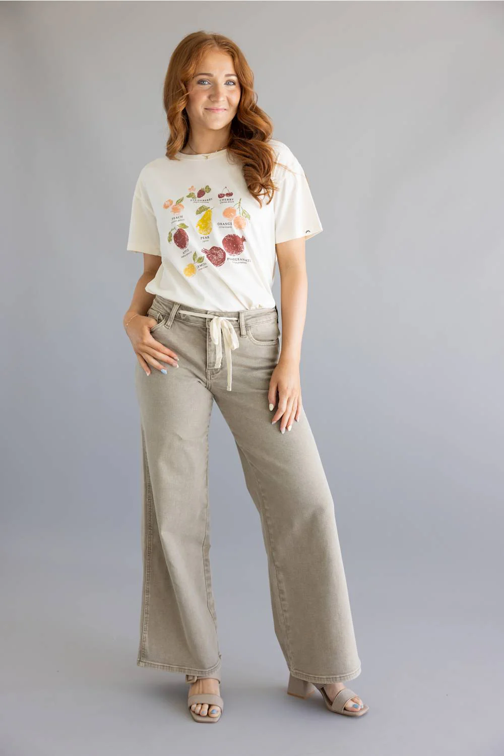 C&C California Toni Fruits Boxy Crew Tee for Women in Antique White | 89A02892-ANTWHITE - Image 2