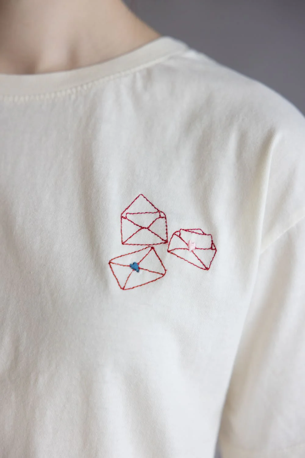 C&C California Toni Love Letters Boxy Crew Tee for Women in Antique White | 89A02892-WHITE - Image 3