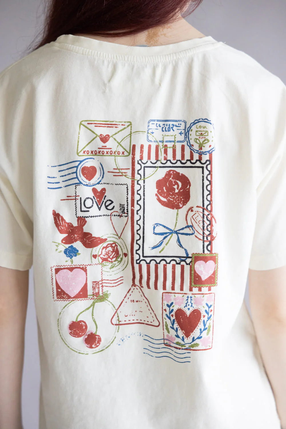 C&C California Toni Love Letters Boxy Crew Tee for Women in Antique White | 89A02892-WHITE - Image 4