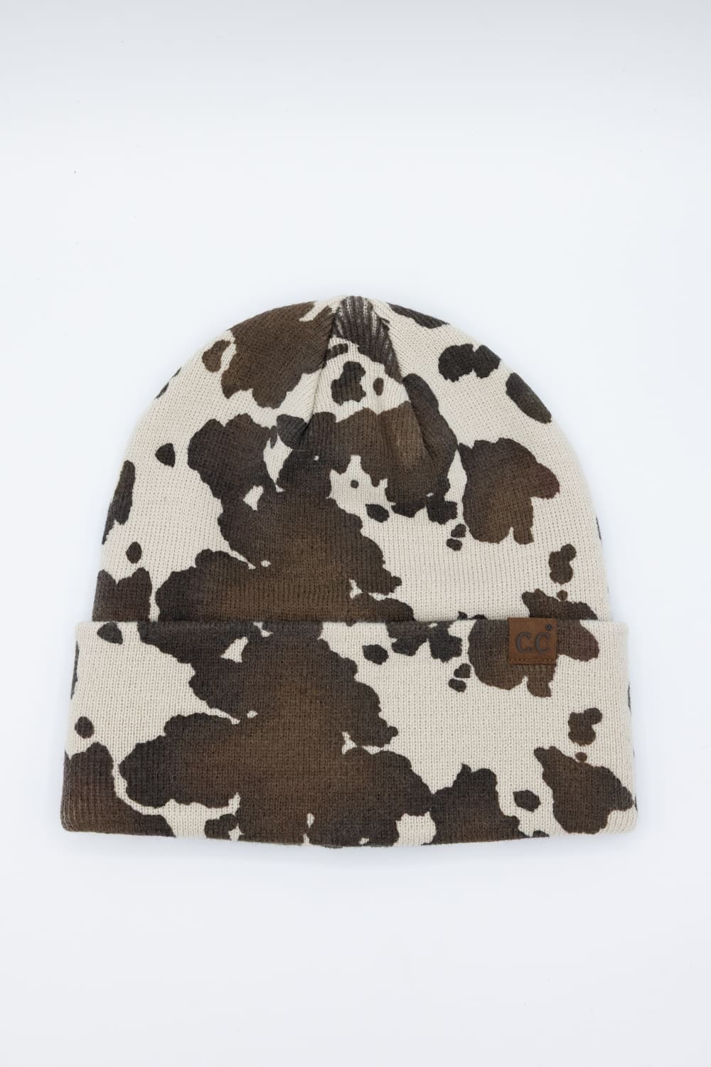 C.C. Cow Pattern Beanie for Women in Brown | HTC0125COW - Image 2
