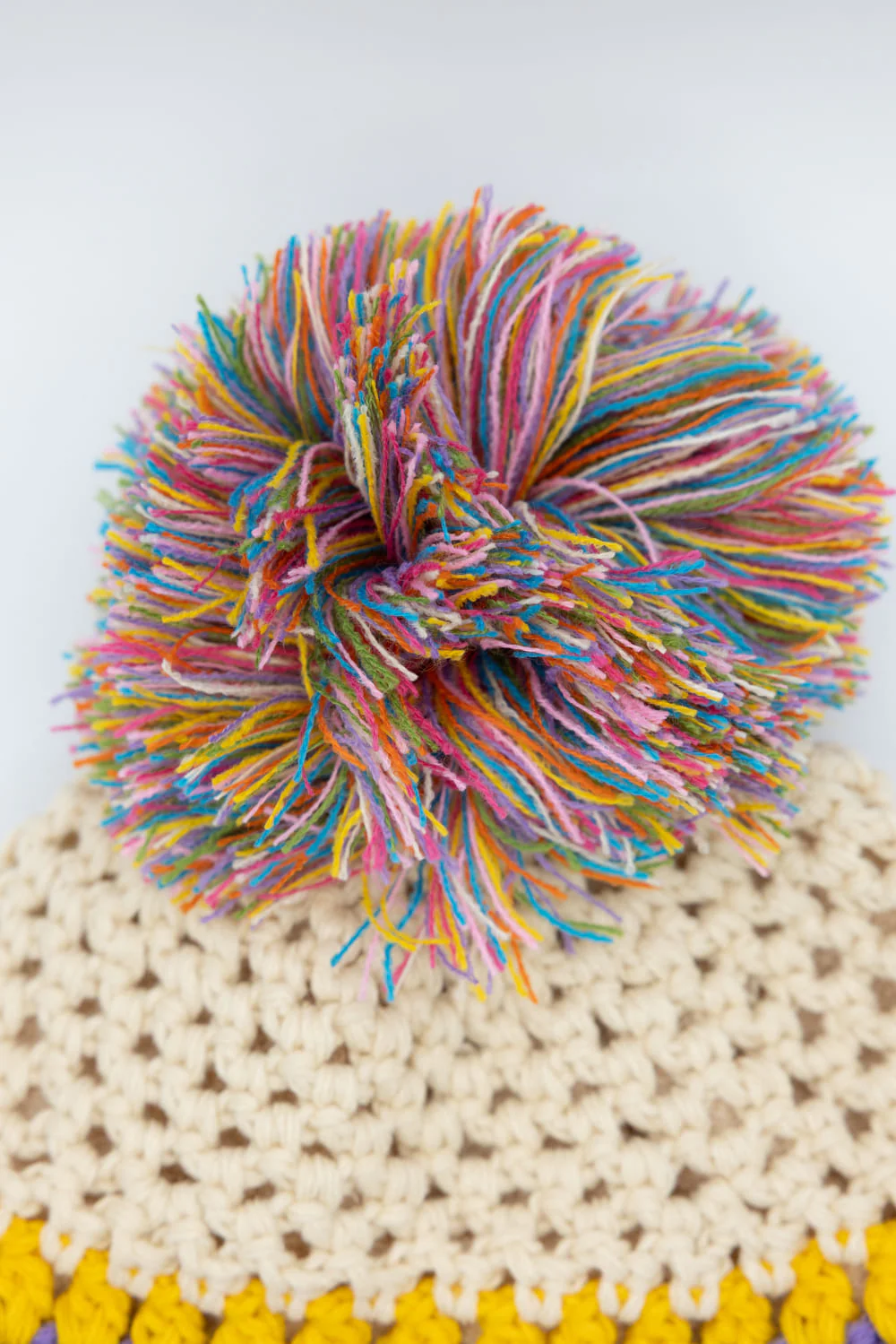 C.C. Crochet Pom Beanie for Women in Multi | HTE0115BGE - Image 3