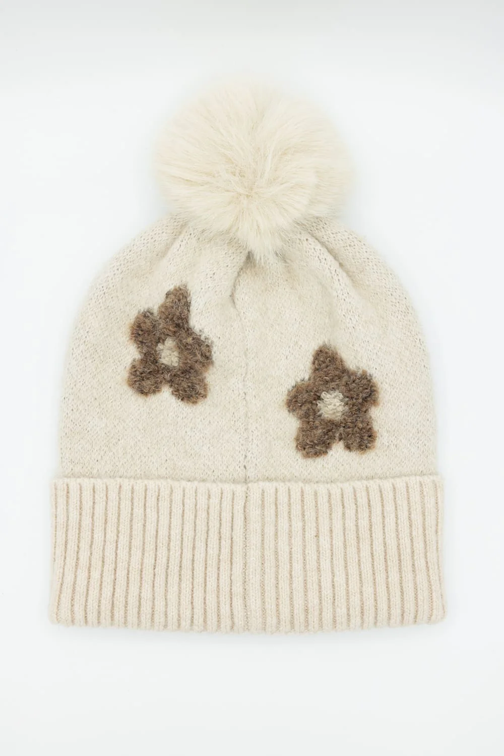 C.C. Daisy Pom Beanie for Women in Heather Beige | HTC0079-HBEIGE - Image 6