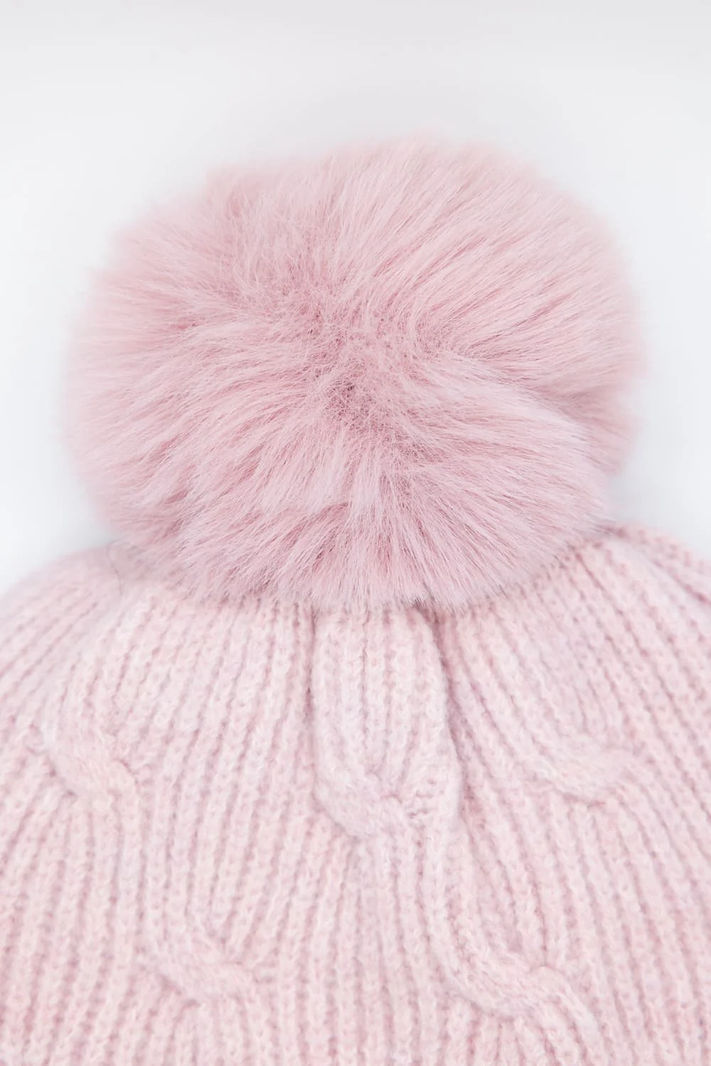 C.C. Knitted Pom Beanie for Women in Rose | HTE0102RSE - Image 3