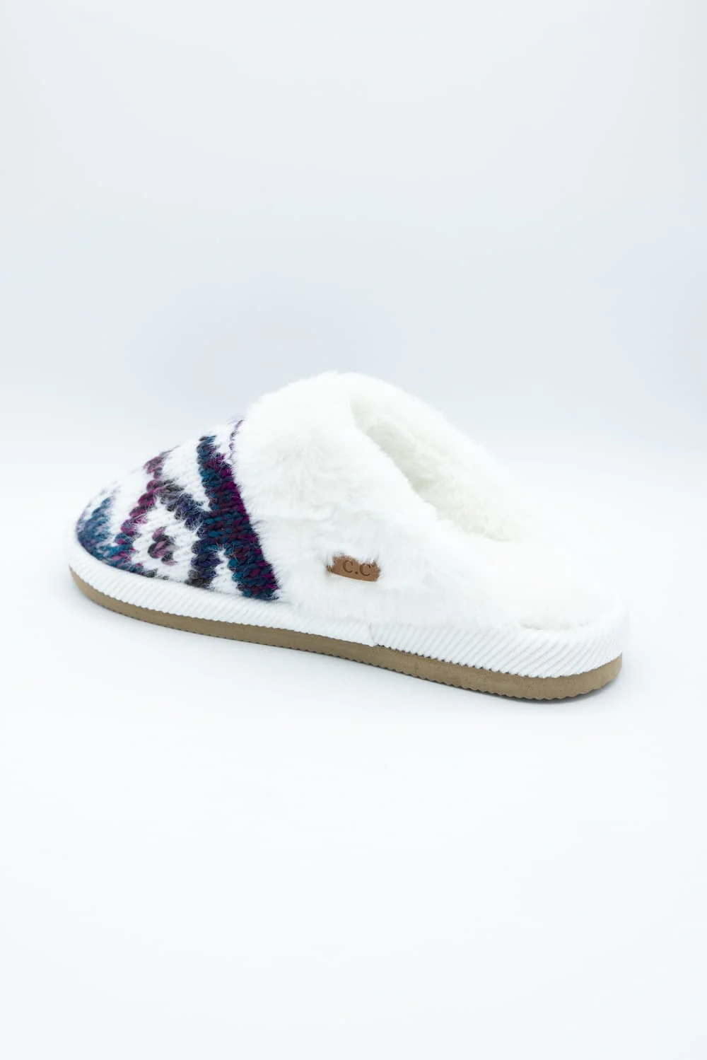 C.C. Ombre Aztec Knitted Slippers for Women in Purple Mix | SPE2093-PURPLEMIX - Image 5