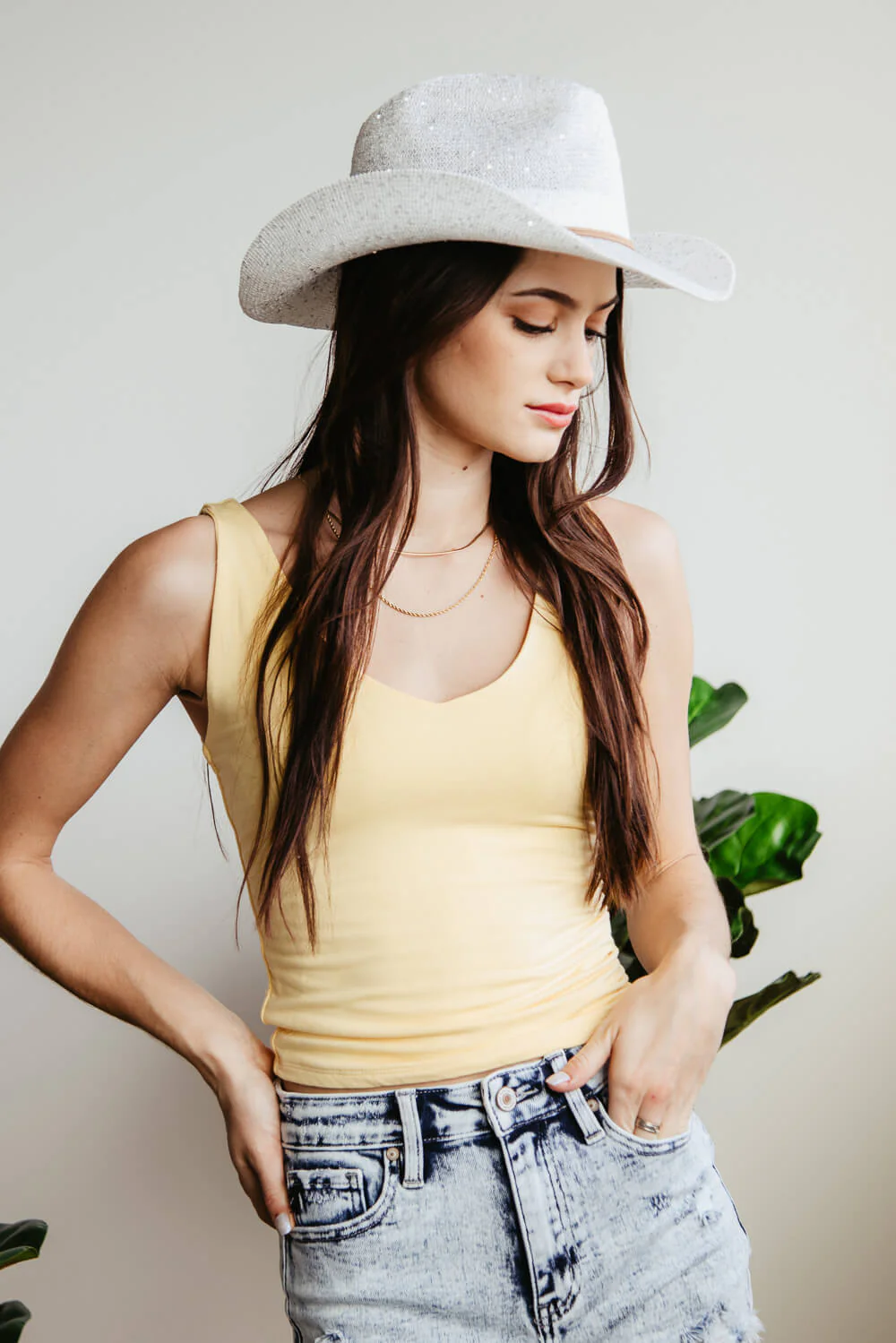 C.C. Sequin Cowgirl Hat for Women in White | CBC-03-WHITE - Image 2