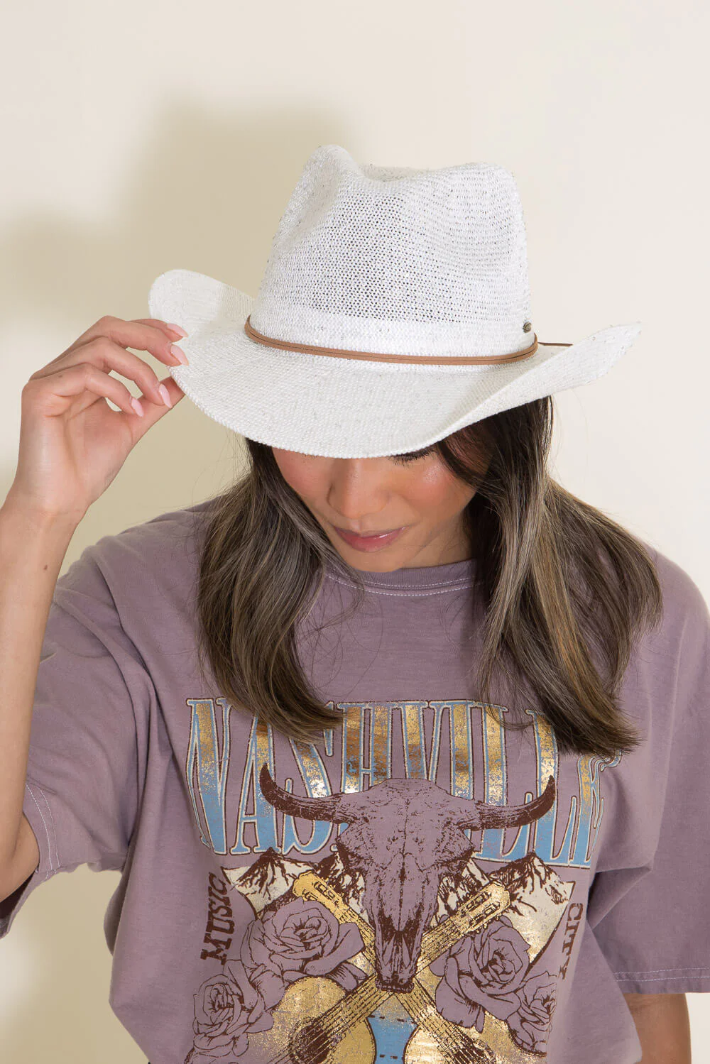 C.C. Sequin Cowgirl Hat for Women in White | CBC-03-WHITE - Image 3