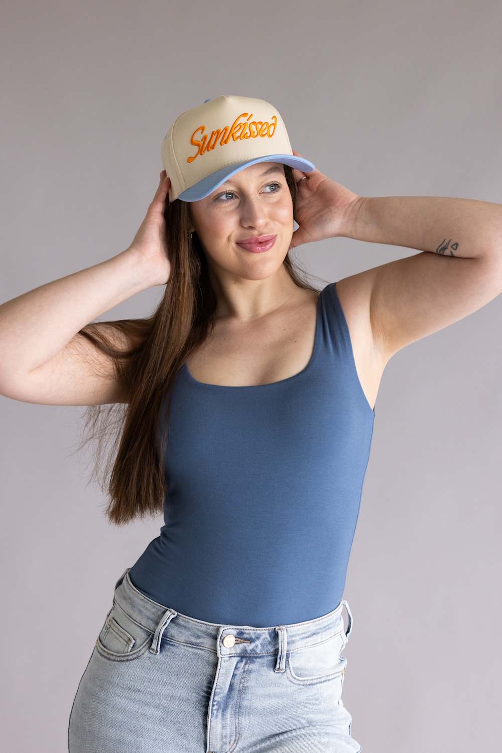 C.C. Sunkissed Trucker Hat for Women in Cream Blue | TCM0012-SKYBLUE - Image 3