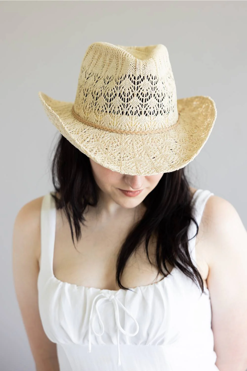 C.C. Woven Cowgirl Hat for Women in Beige | CBC0136-BEIGE - Image 5