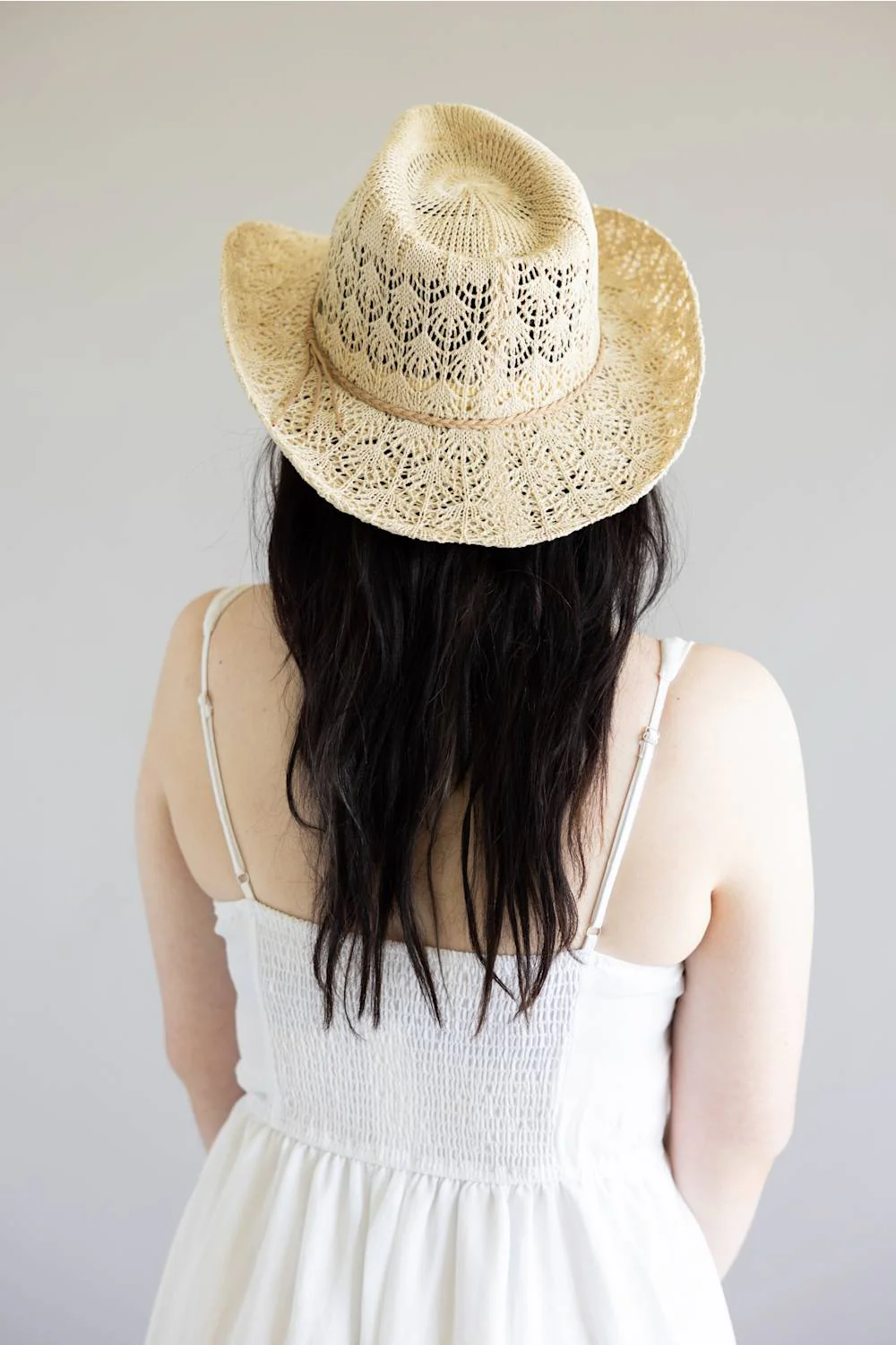 C.C. Woven Cowgirl Hat for Women in Beige | CBC0136-BEIGE - Image 6