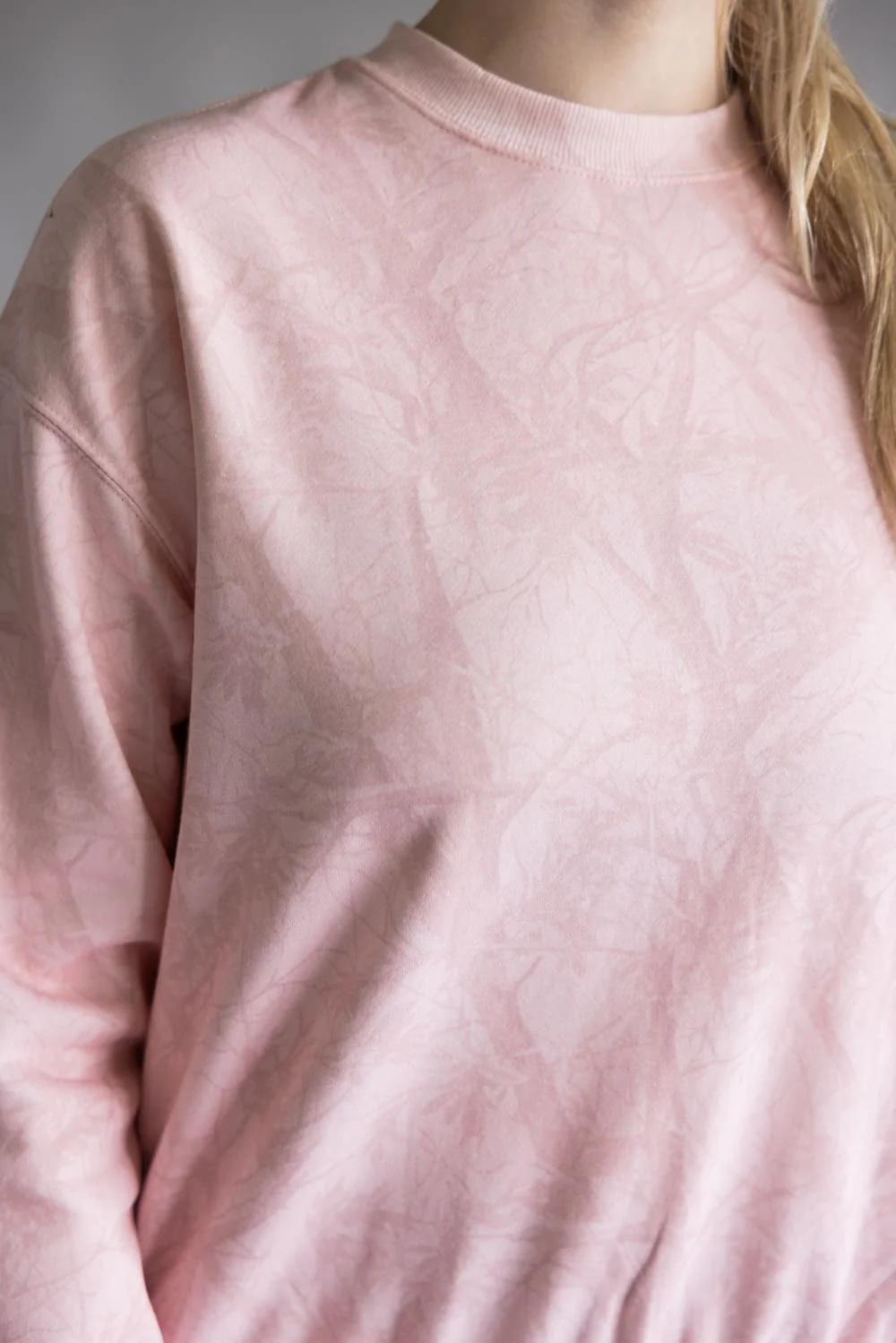 Camo Crewneck Fleece Sweatshirt for Women in Pink | T1345-PINKCAMO - Image 3