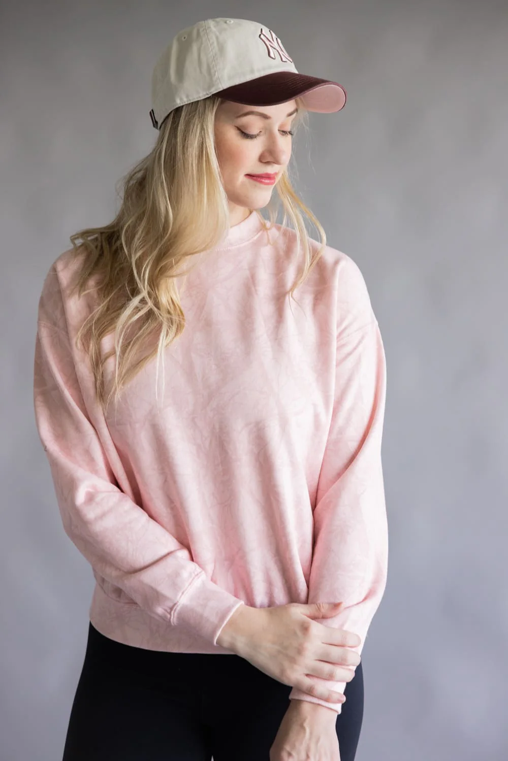 Camo Crewneck Fleece Sweatshirt for Women in Pink | T1345-PINKCAMO - Image 4