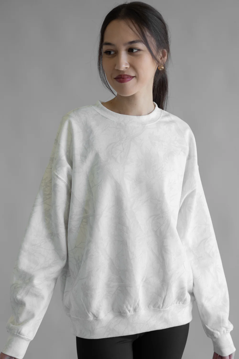 Camo Crewneck for Women in White | T1965-WHITECAMO - Image 3