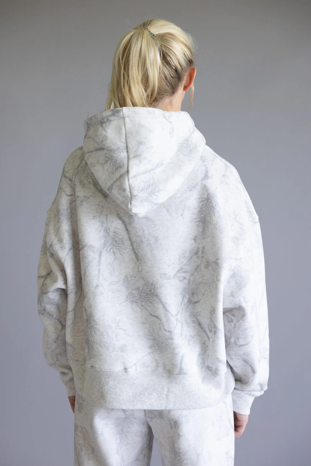 Camo Fleece Hoodie for Women in Grey | CT9263-GREY - Image 3