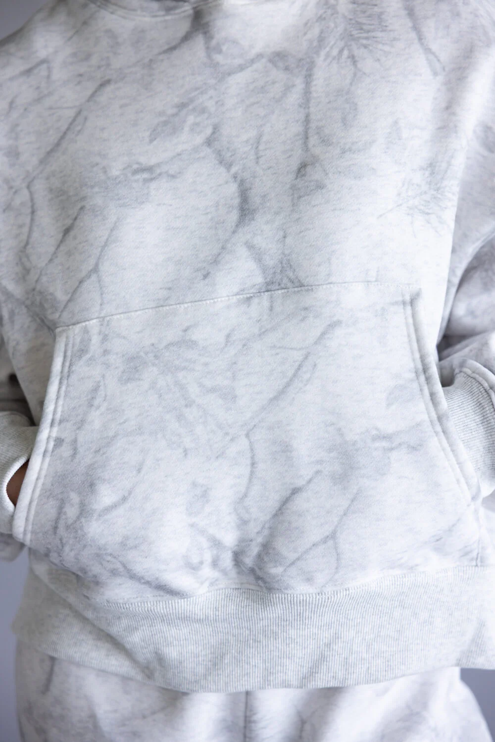 Camo Fleece Hoodie for Women in Grey | CT9263-GREY - Image 4