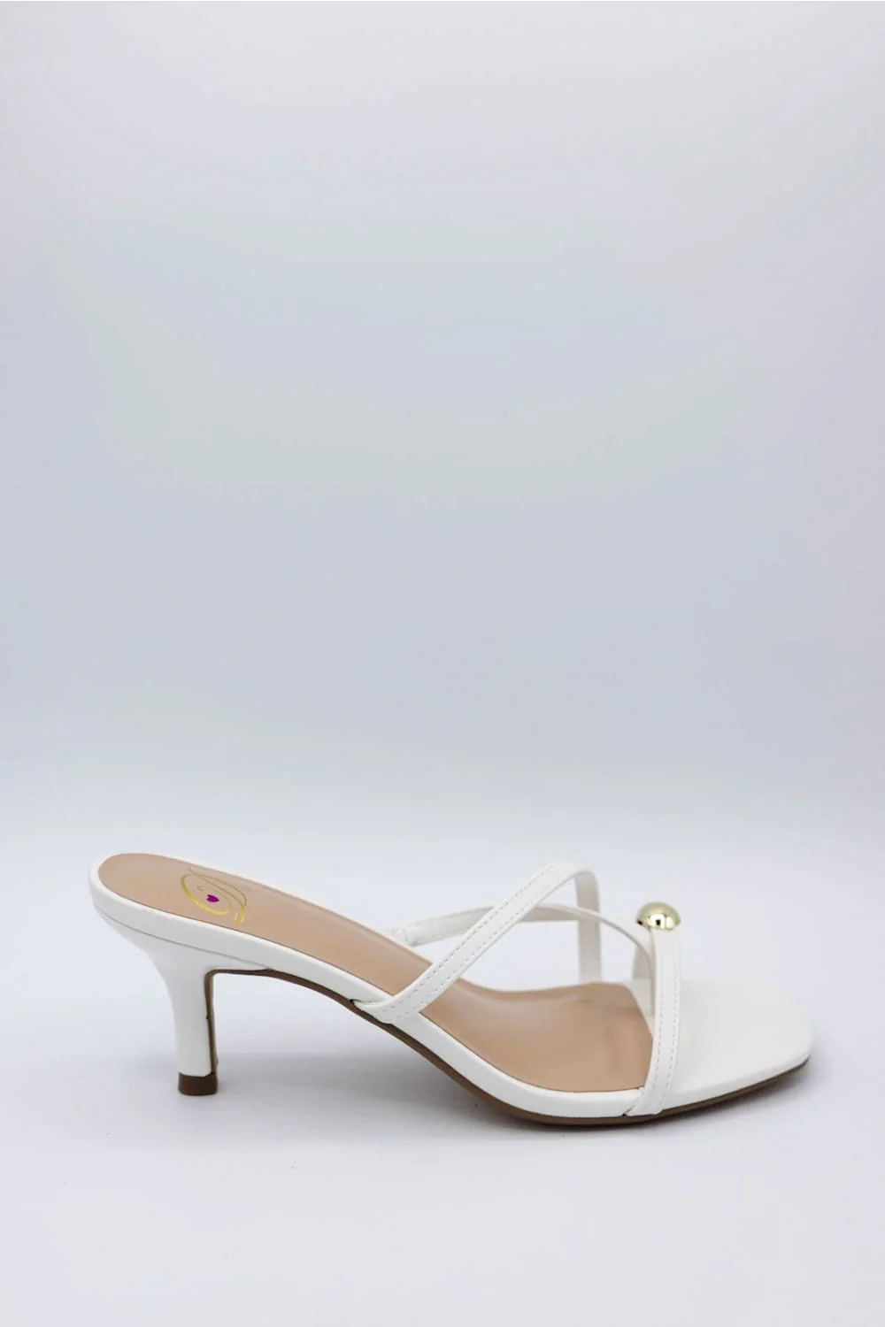 My Delicious Cane Kitten Heels for Women in White | CANE-WHITE - Image 2