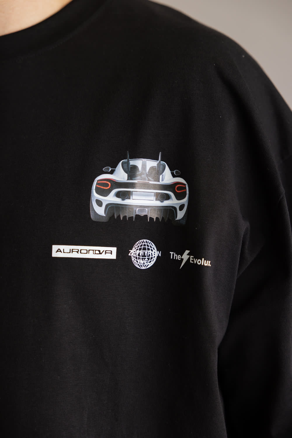 Car Graphic T-Shirt for Men in Black  | CKTS-D380 BLACK - Image 4