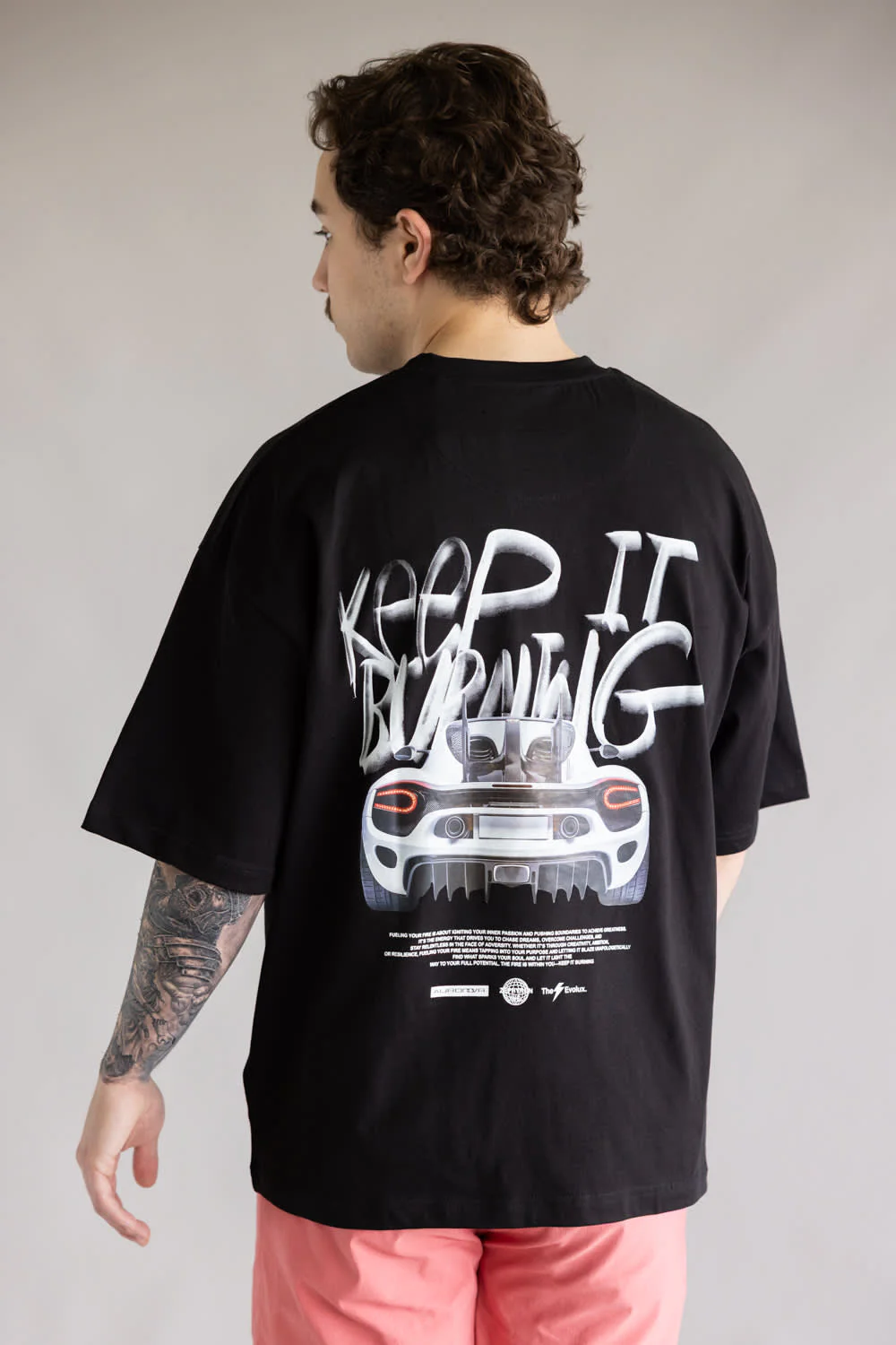 Car Graphic T-Shirt for Men in Black  | CKTS-D380 BLACK - Image 5