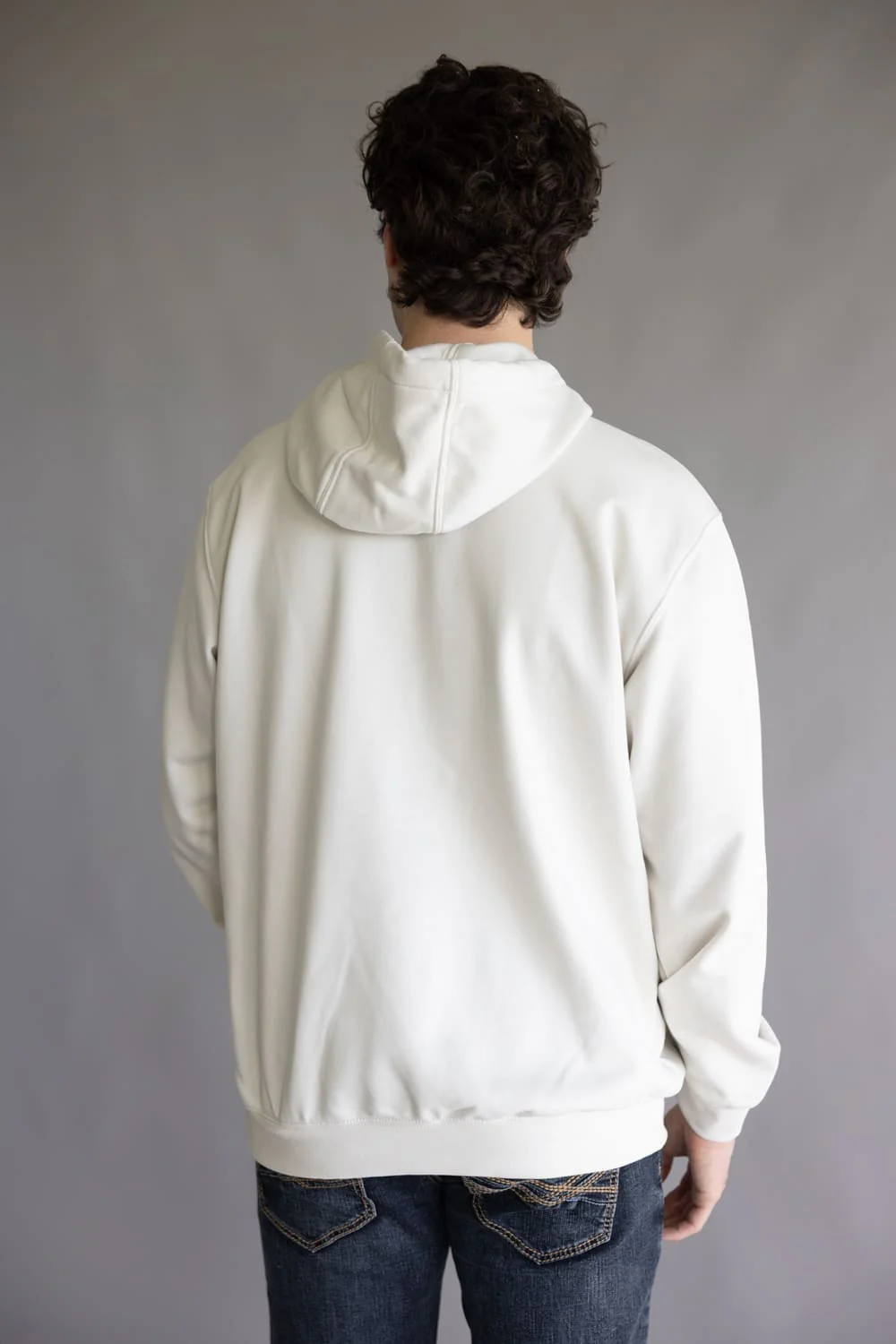 Carhartt 1889 Rain Defender Loose Fit Midweight Logo Graphic Hoodie for Men in Malt | 107031-W03 IVORY - Image 2