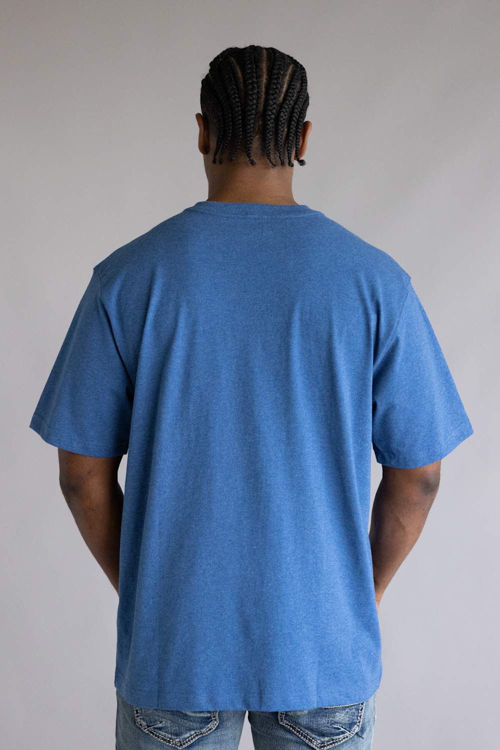 Carhartt Dearborn Loose Logo T-Shirt for Men in Dark Tranquil Blue | K195-HT0-DKBLUE - Image 3
