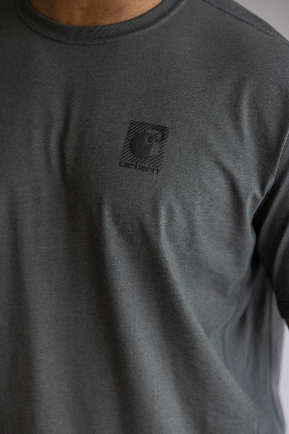 Carhartt Force Logo T-Shirt for Men in Carbon Heather | 107283-CRH-CARBON - Image 2