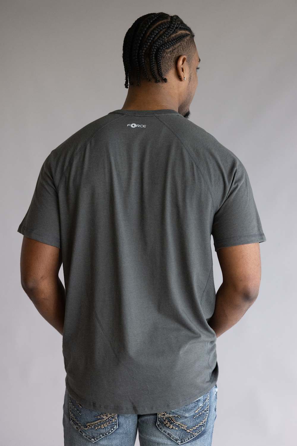 Carhartt Force Logo T-Shirt for Men in Carbon Heather | 107283-CRH-CARBON - Image 3