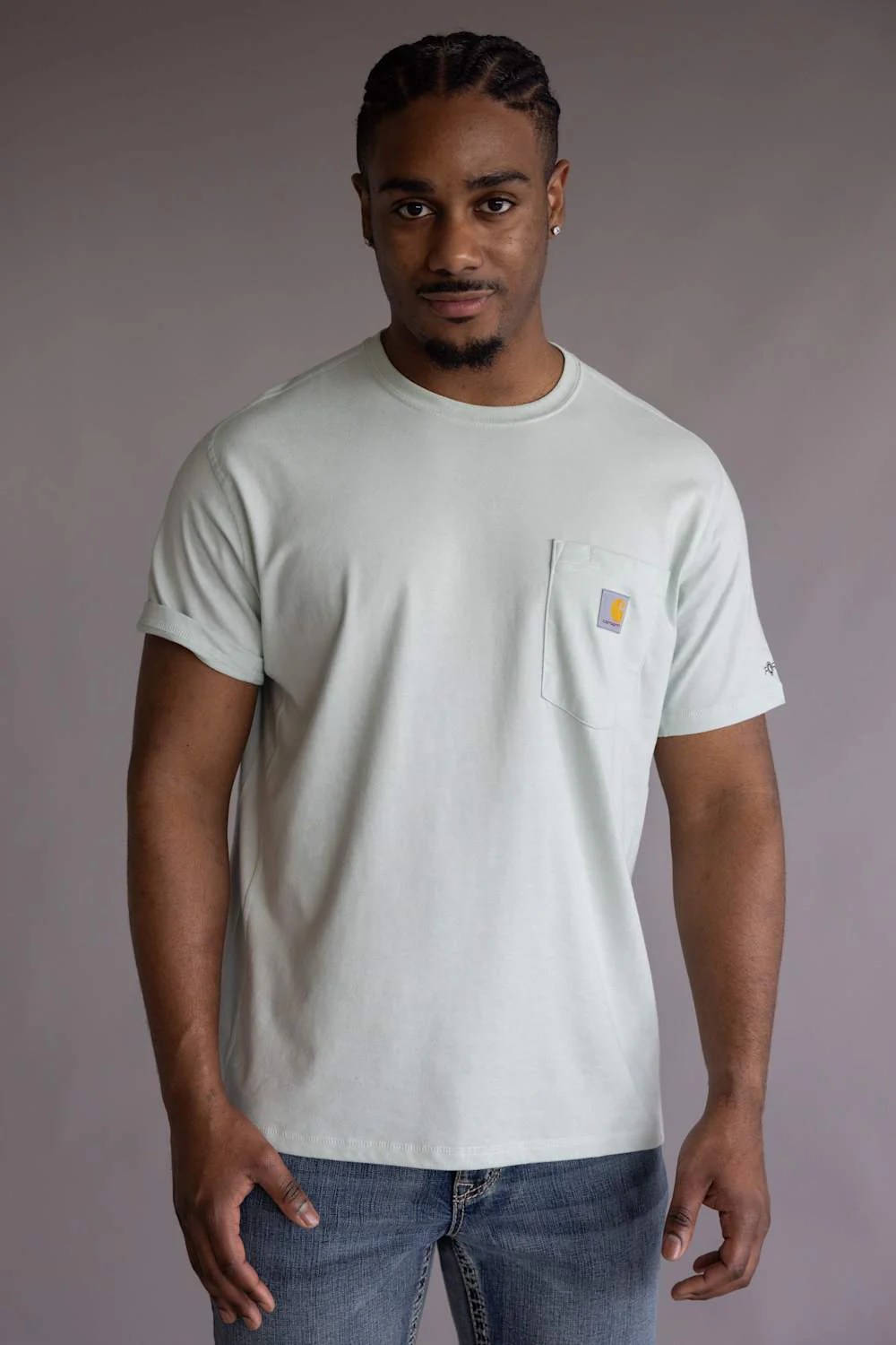 Carhartt Force Pocket T-Shirt for Men in Smoked Teal | 106652-GN8-SMOKEDTEAL - Image 4