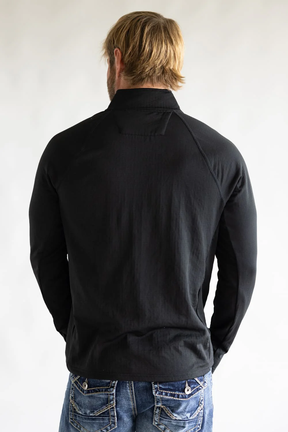 Carhartt Force Relaxed Fit Midweight Long Sleeve Quarter Zip Mock Neck T-Shirt for Men in Black | 106423-N04 - Image 4