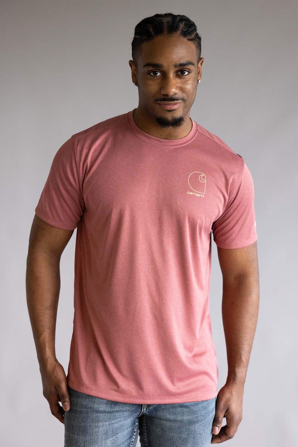 Carhartt Force Sun Defender Logo T-Shirt for Men in Amber | 106163-RE4-AMBER - Image 4