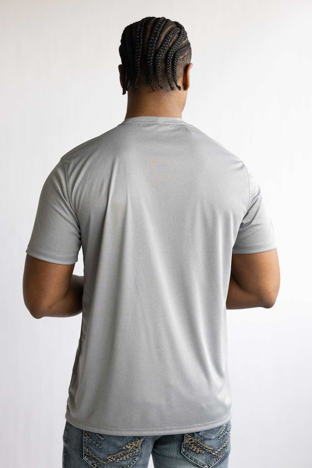 Carhartt Force Sun Defender Logo T-Shirt for Men in Grey | 106163-E17-STEELHEATHER - Image 3