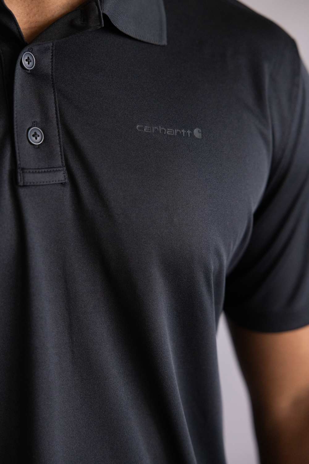 Carhartt Force Sun Defender Polo for Men in Black | 106901-N04-BLACK - Image 2
