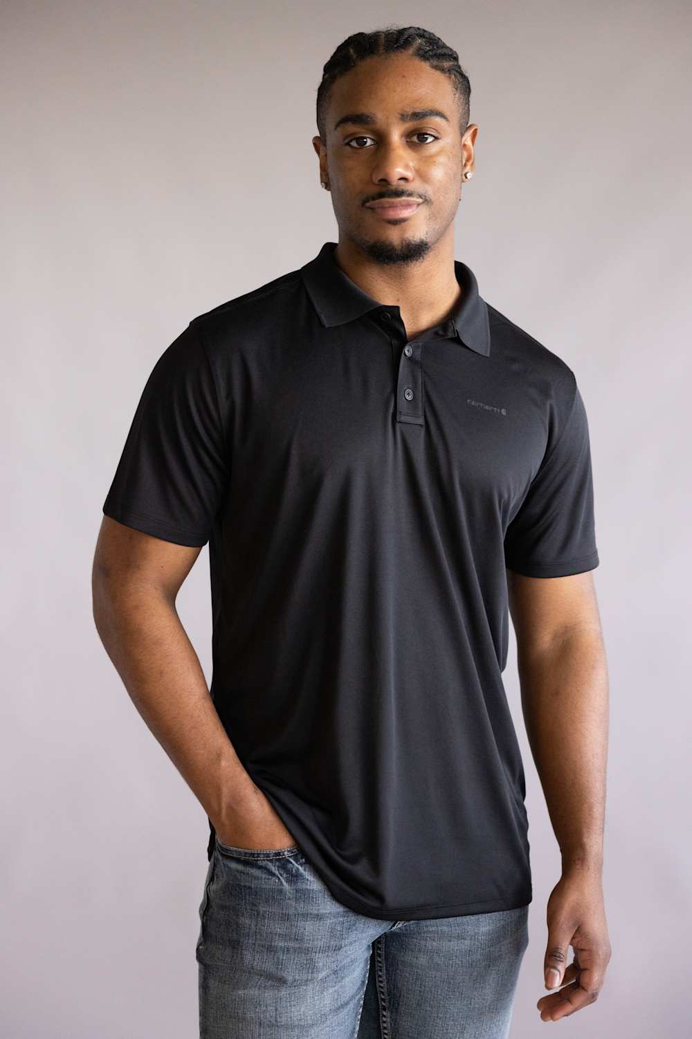 Carhartt Force Sun Defender Polo for Men in Black | 106901-N04-BLACK - Image 4
