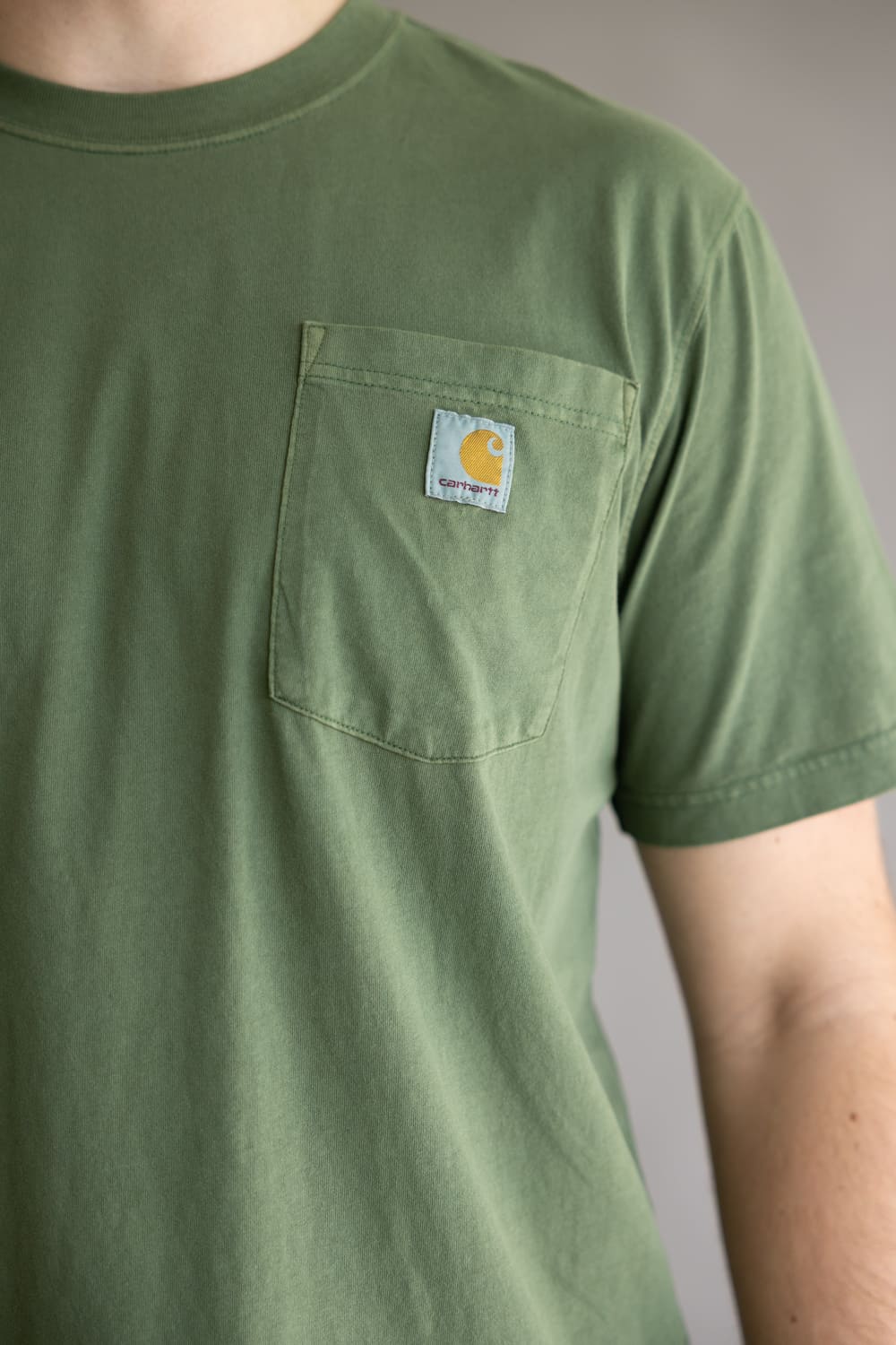 Carhartt Garment Dye Pocket T-Shirt for Men in Oakleaf | 106252-GL9 GREEN - Image 4