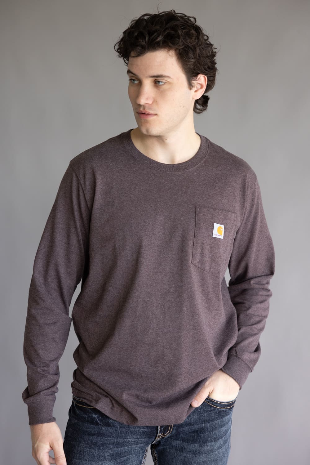 Carhartt Heavyweight Pocket C Graphic T-Shirt for Men in Dark Sepia | 107036-BB4 SEPIA - Image 4