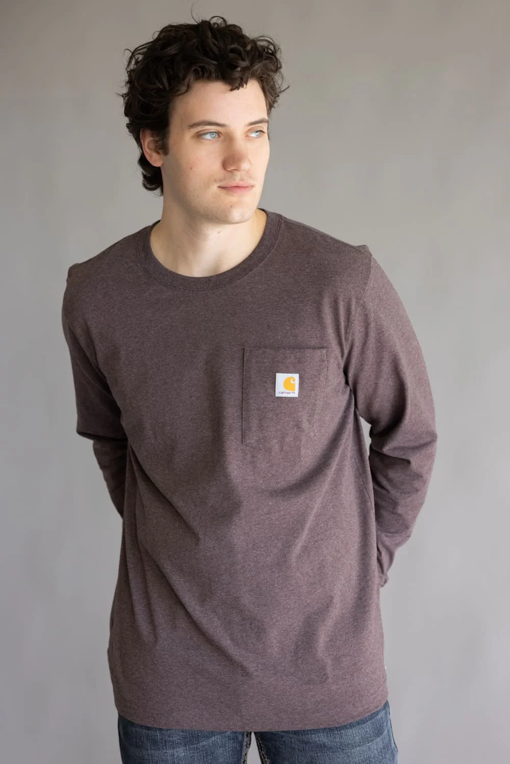 Carhartt Heavyweight Pocket C Graphic T-Shirt for Men in Dark Sepia | 107036-BB4 SEPIA - Image 6
