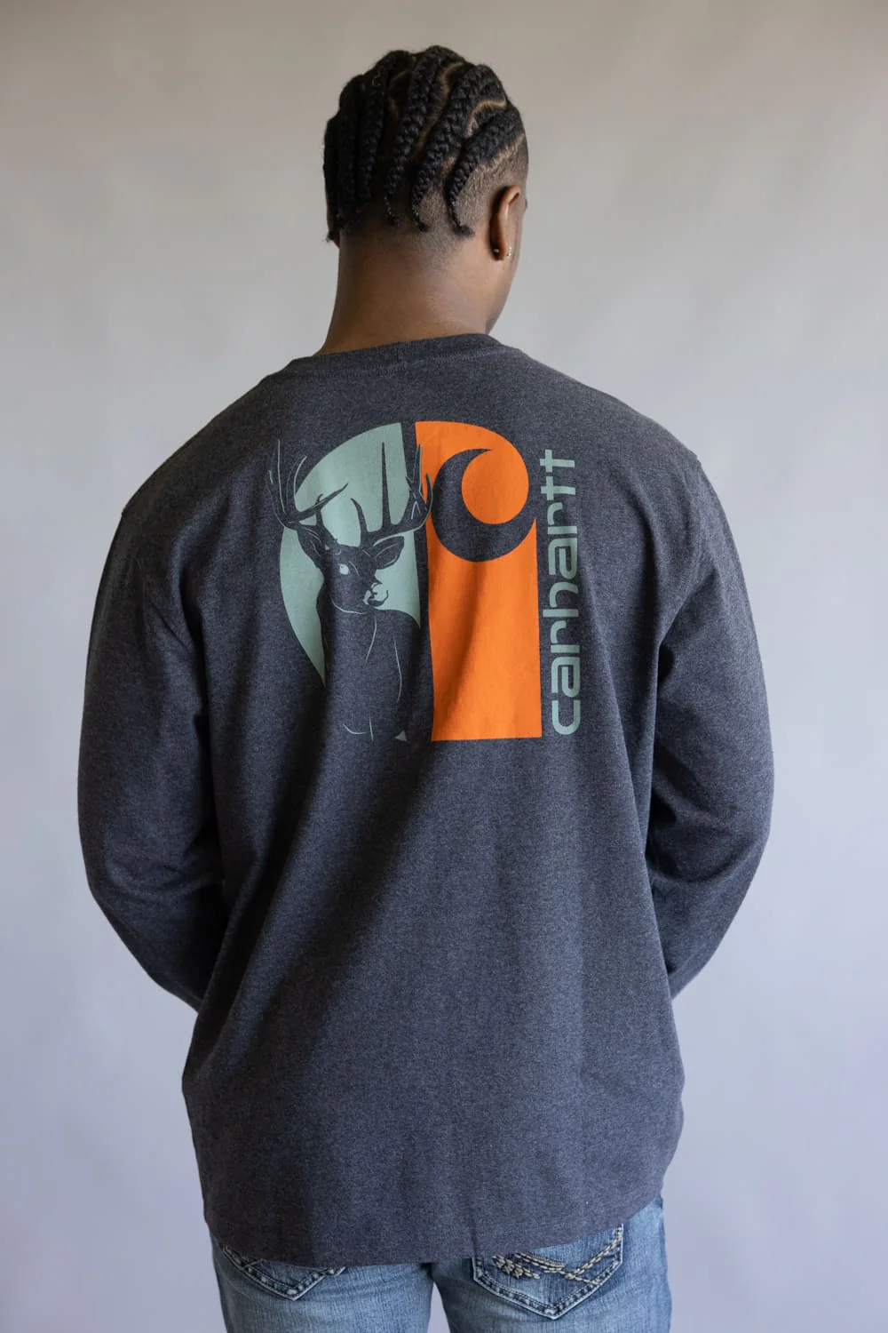 Carhartt Heavyweight Pocket Deer T-Shirt for Men in Carbon | 107041-CRH - Image 4