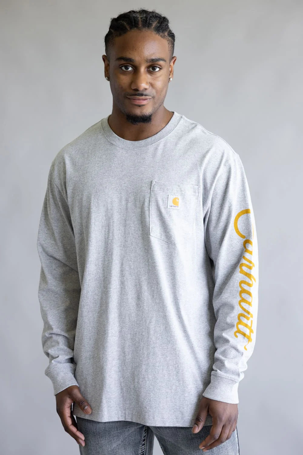 Carhartt Heavyweight Pocket Dog T-Shirt for Men in Gray | 107042-HGY GRAY - Image 2