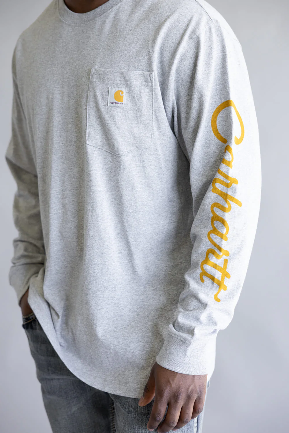 Carhartt Heavyweight Pocket Dog T-Shirt for Men in Gray | 107042-HGY GRAY - Image 4