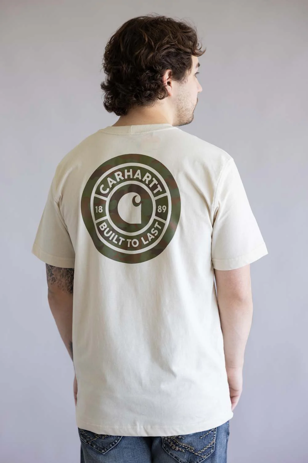 Carhartt Irvine Relaxed Camo T-Shirt for Men in Oatmilk | 107357-A16-OATMILK - Image 4