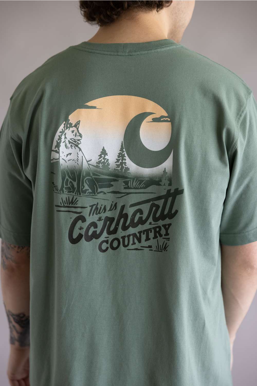 Carhartt Irvine Relaxed Country T-Shirt for Men in Green Slate | 107291-GN7-GREENSLATE - Image 2