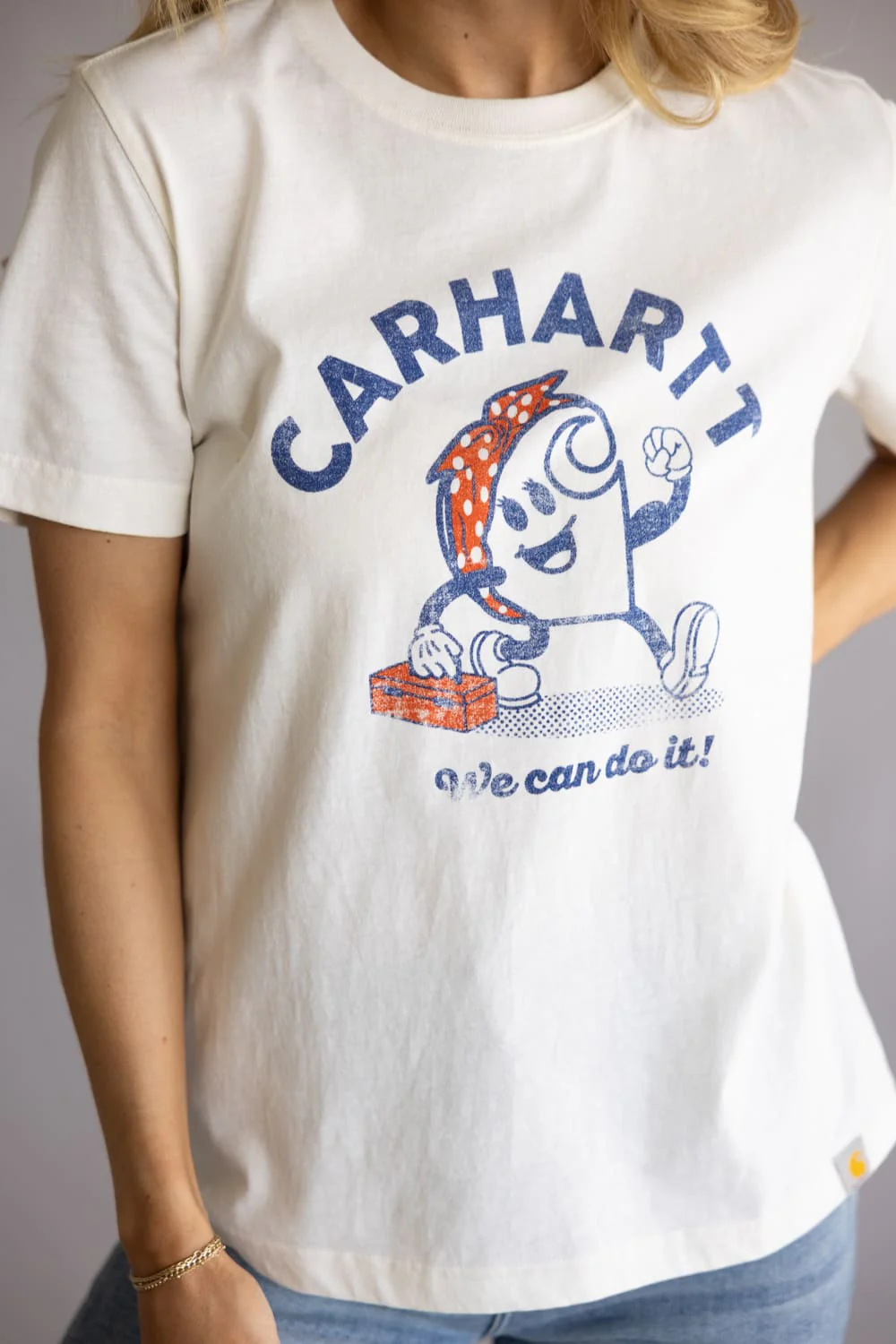 Carhartt Irvine Relaxed Heritage Heart T-Shirt for Women in Eggshell | 107394-W39 - Image 2
