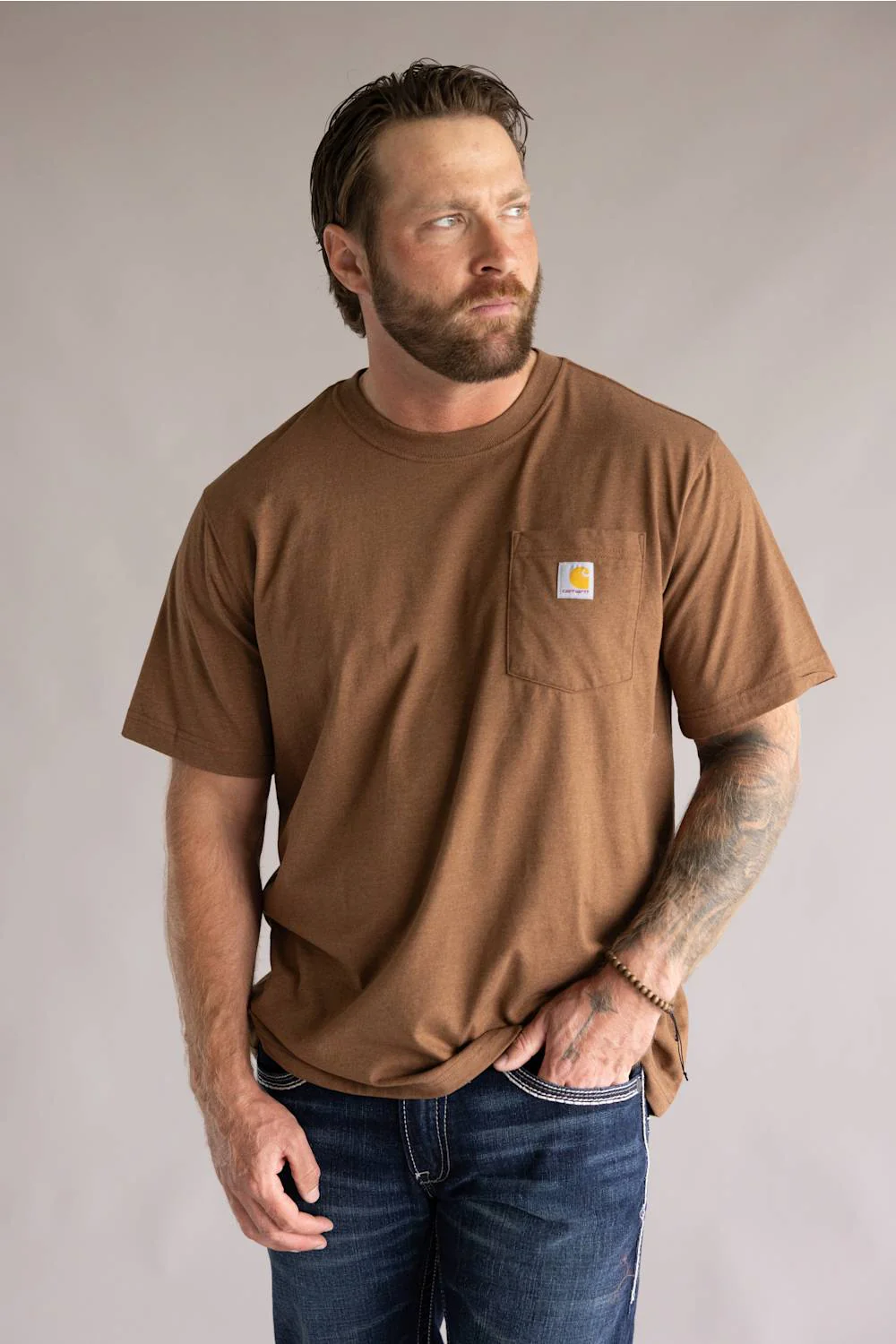 Carhartt Irvine Relaxed Outdoor T-Shirt for Men in Brown | 107447-RC8-DUCK - Image 2