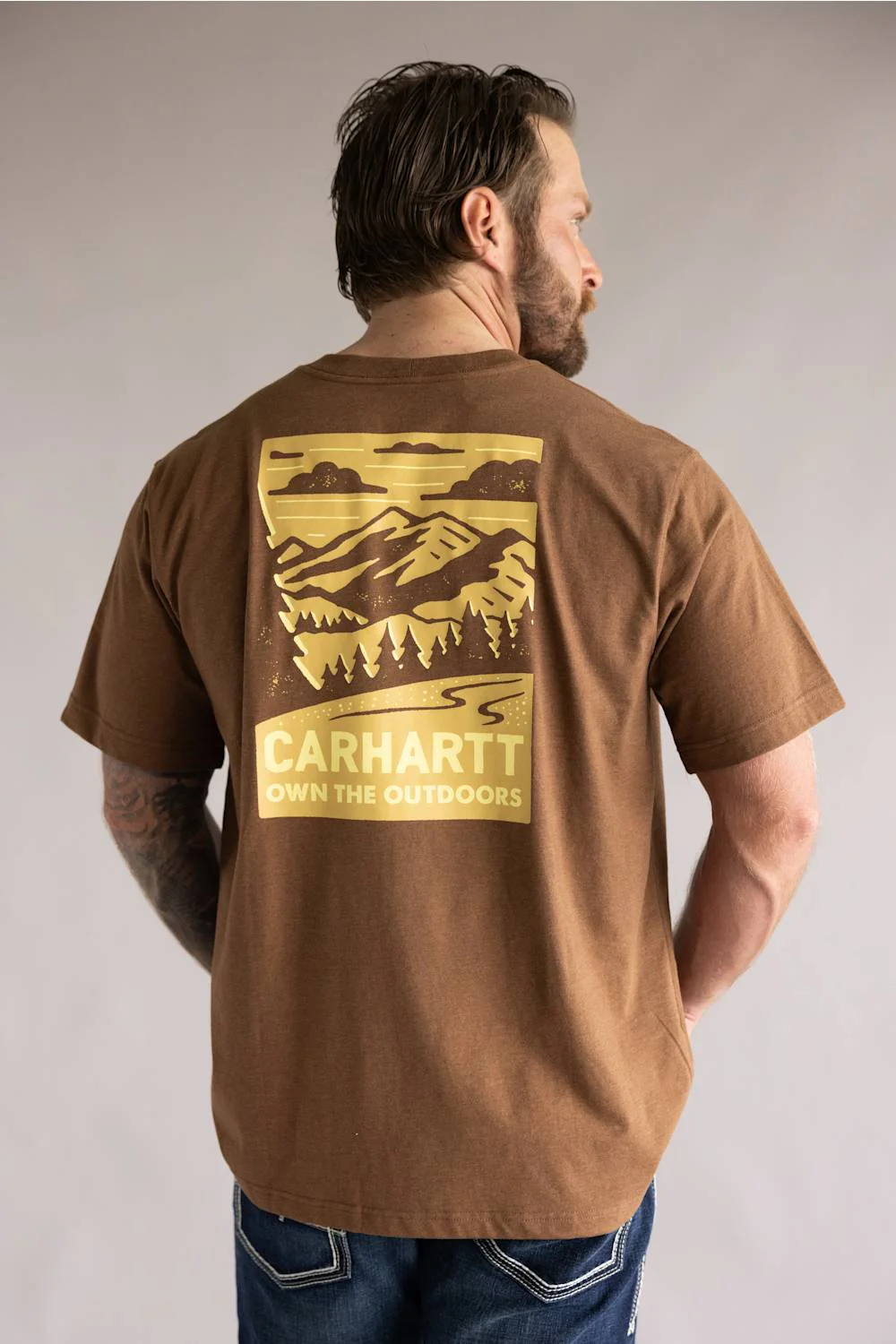 Carhartt Irvine Relaxed Outdoor T-Shirt for Men in Brown | 107447-RC8-DUCK - Image 4