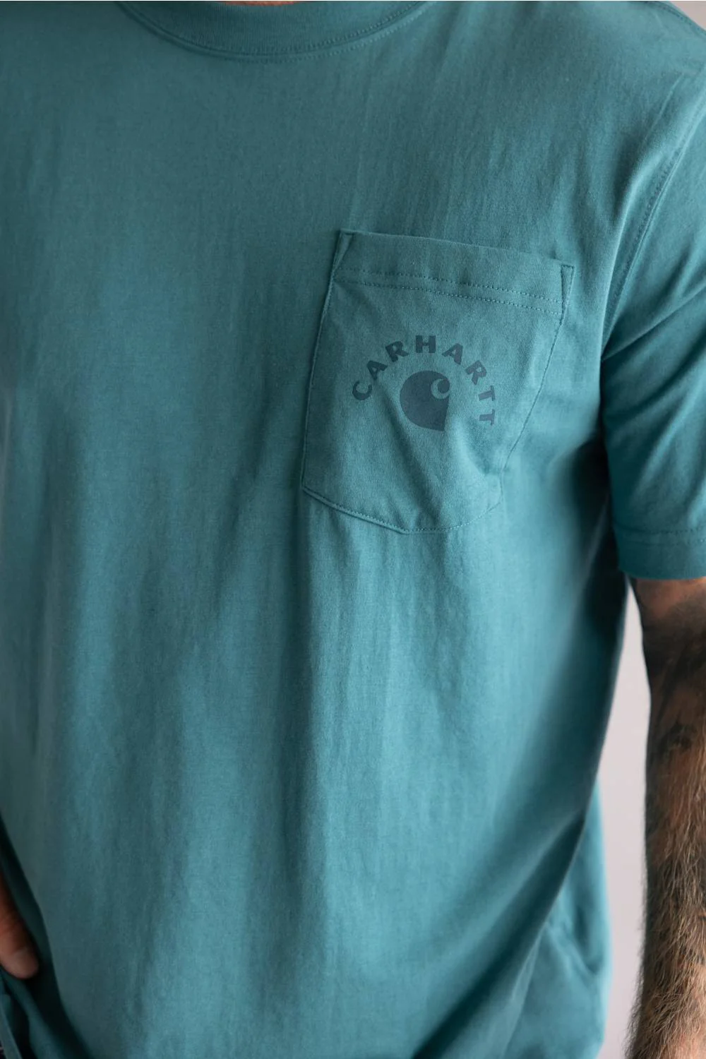 Carhartt Irvine Relaxed Work T-Shirt for Men in Teal | 107317-G03-TEAL - Image 4
