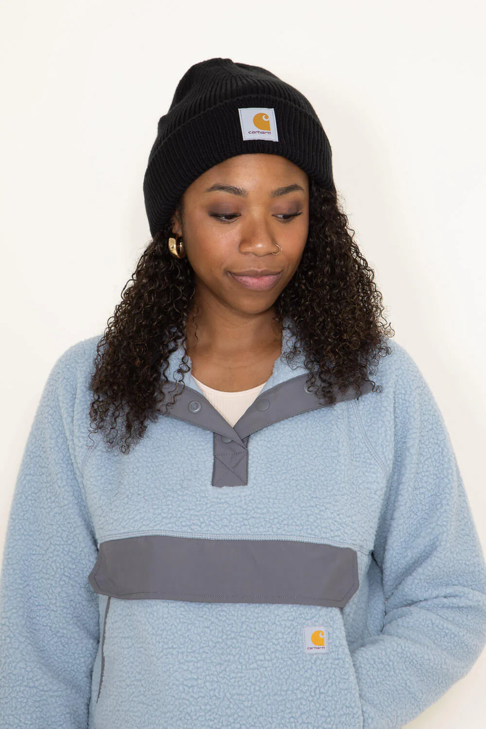 Carhartt Ribbed Knit Beanie for Women in Black | 105560-N04 - Image 4