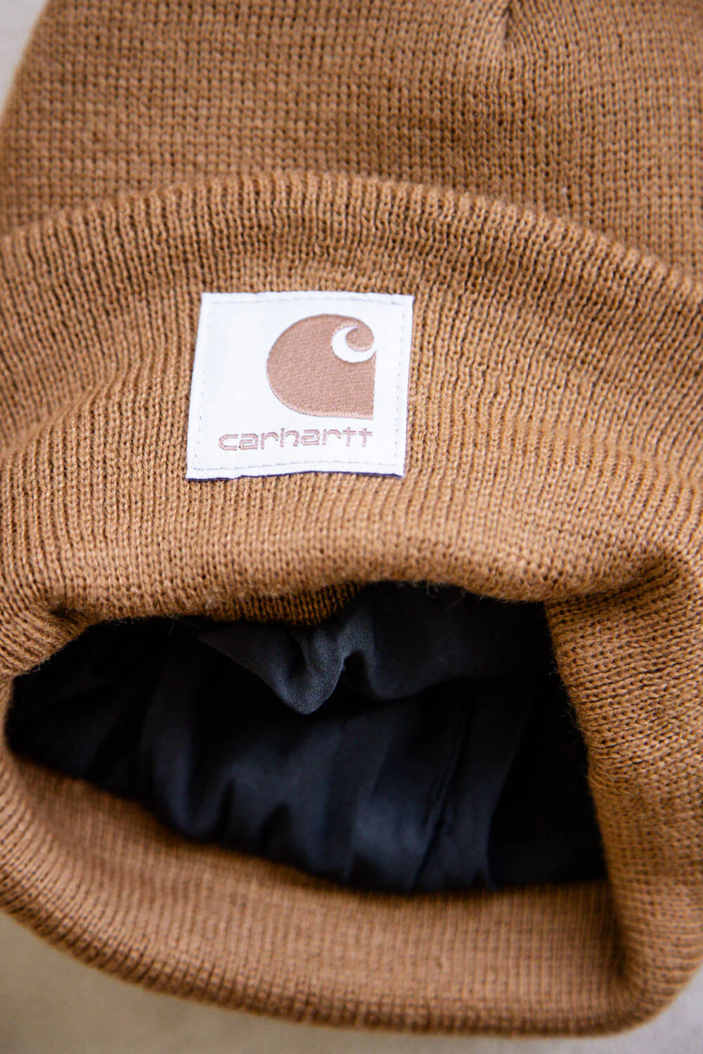Carhartt Knit Satin Lined Beanies for Women in Brown | 106425-BRN - Image 3