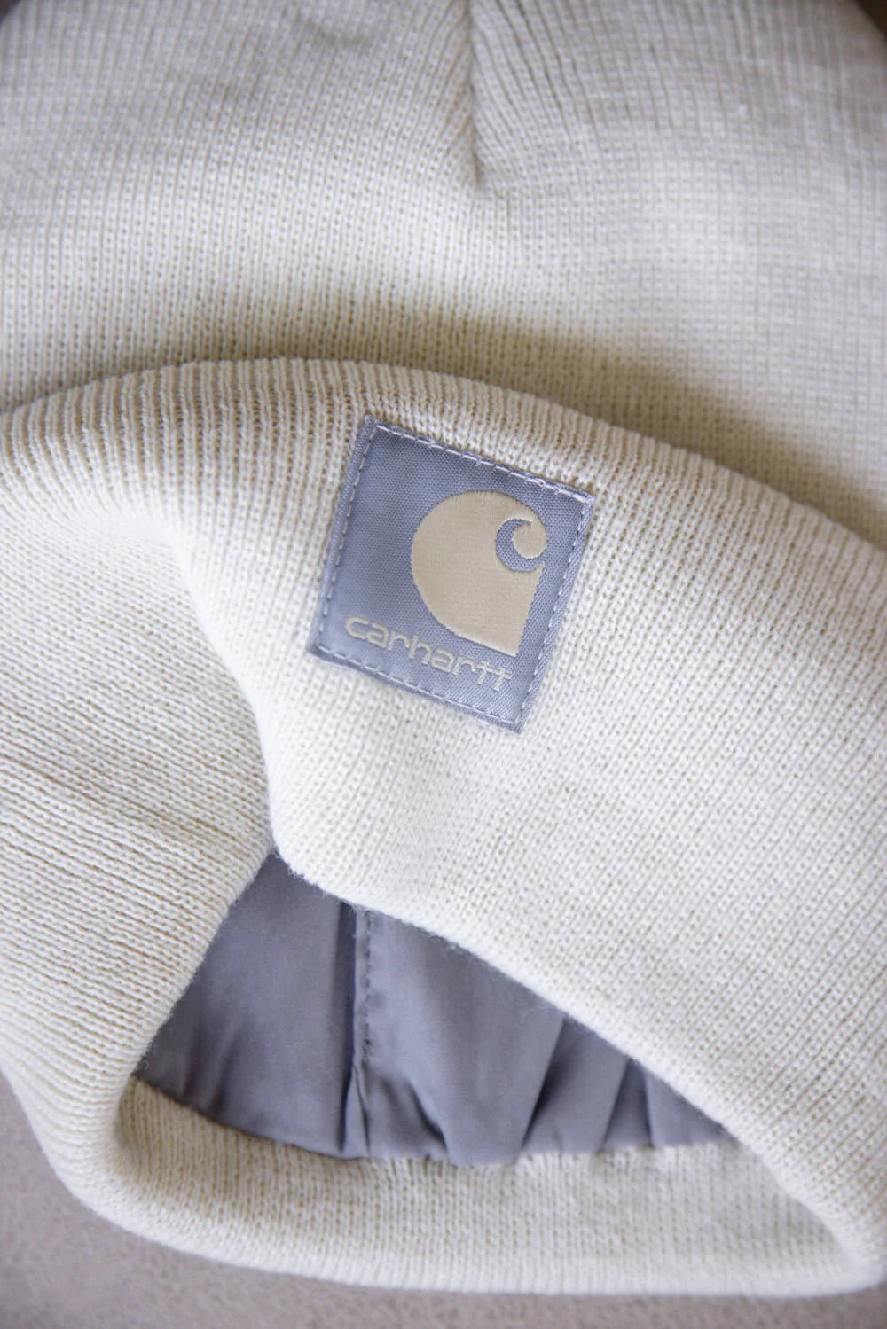 Carhartt Knit Satin Lined Beanies for Women in Oat Milk | 106425-A16 - Image 2
