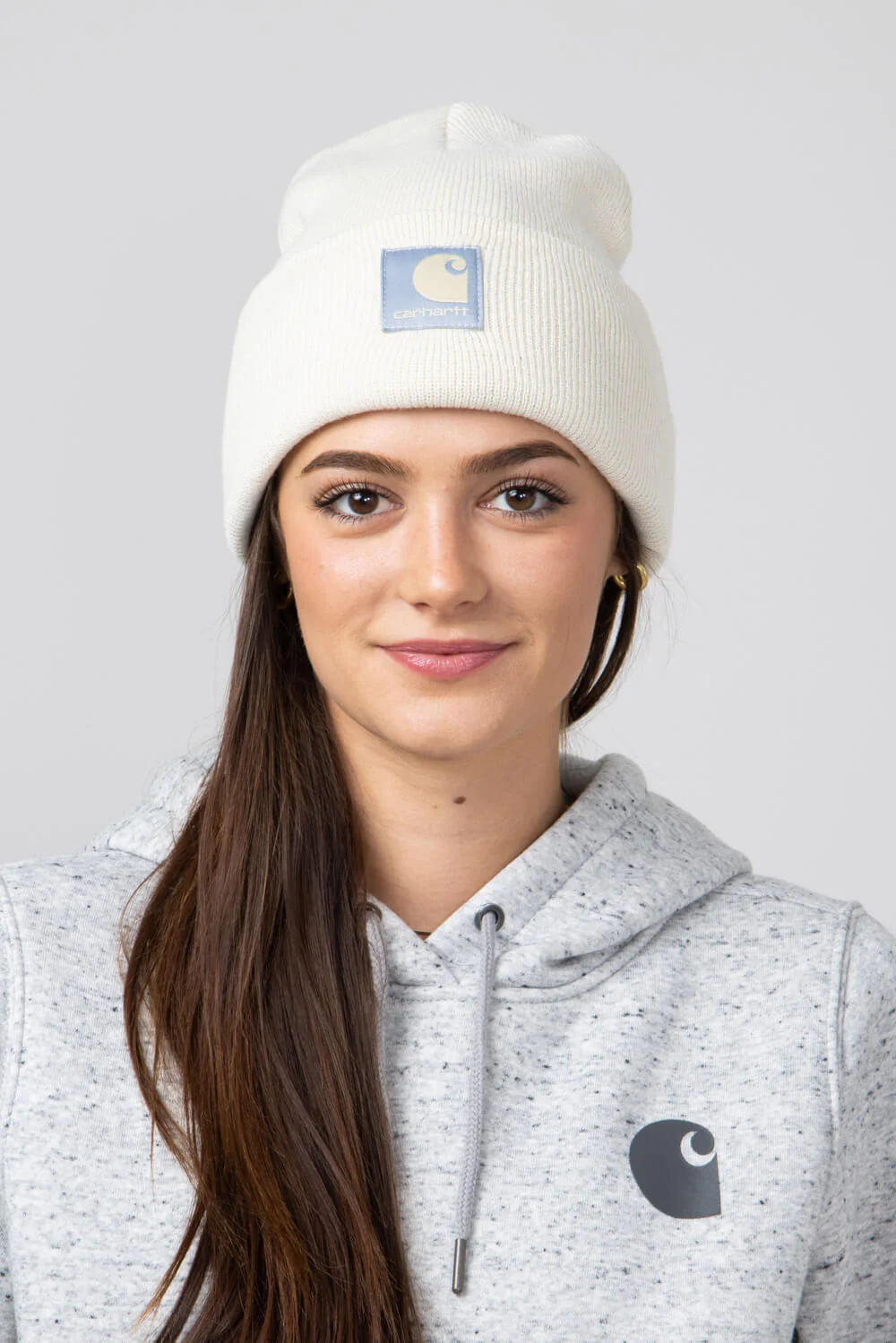 Carhartt Knit Satin Lined Beanies for Women in Oat Milk | 106425-A16 - Image 3