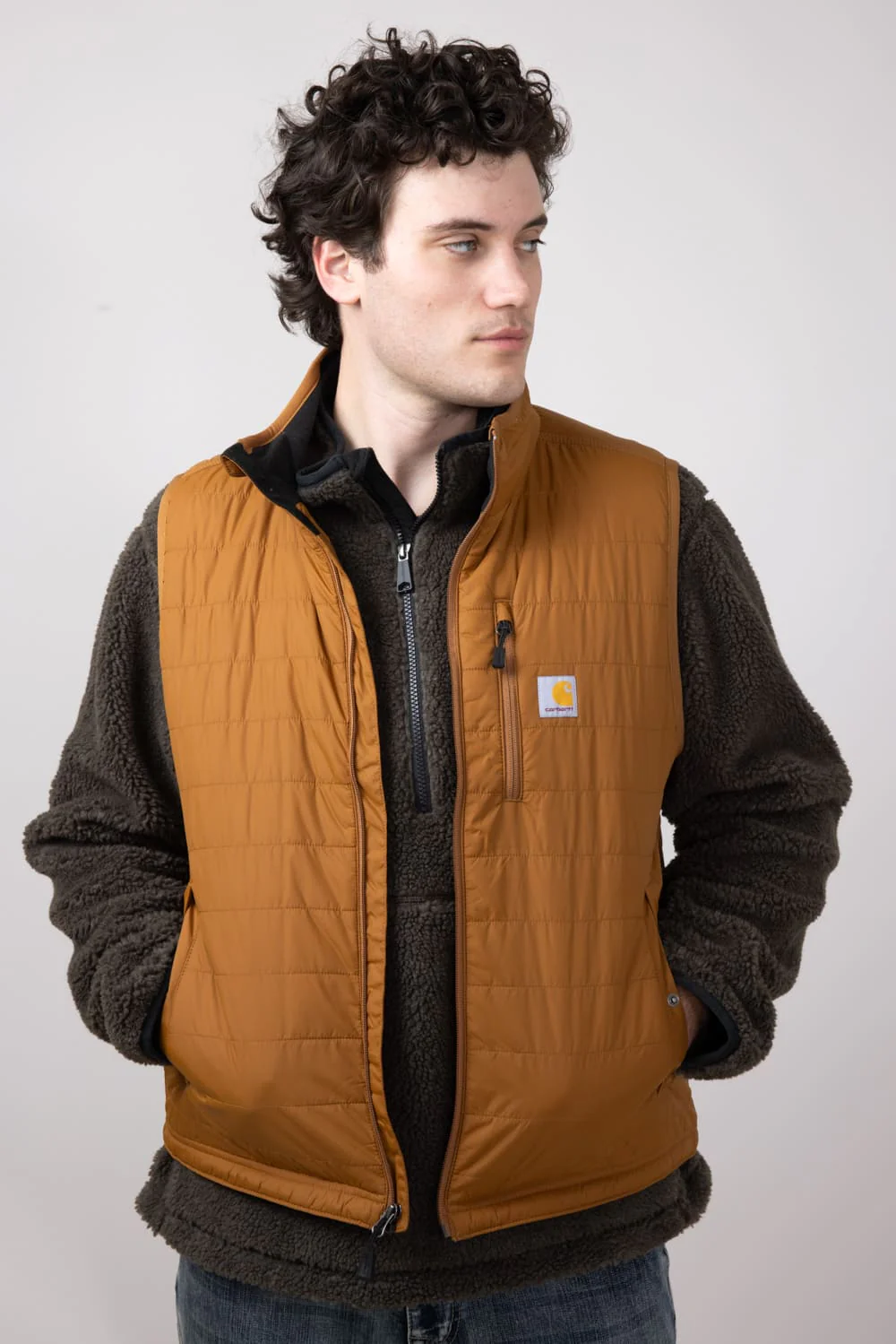 Carhartt Lightweight Insulated Vest for Men in Carhartt Brown | 102286-BRN BROWN - Image 2