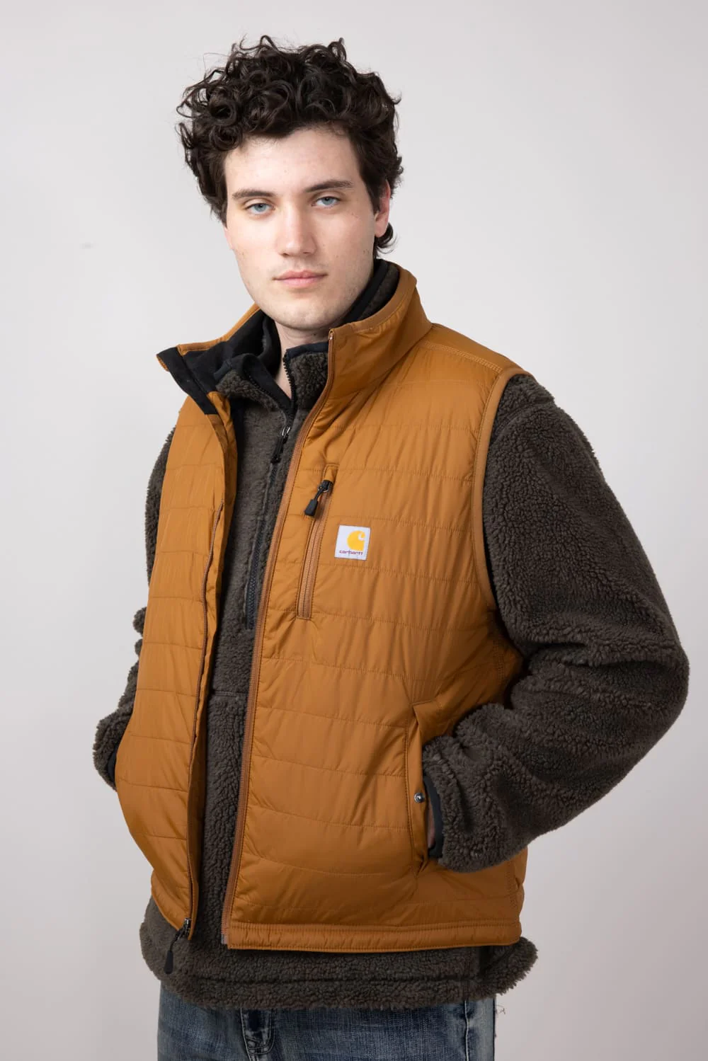 Carhartt Lightweight Insulated Vest for Men in Carhartt Brown | 102286-BRN BROWN - Image 4